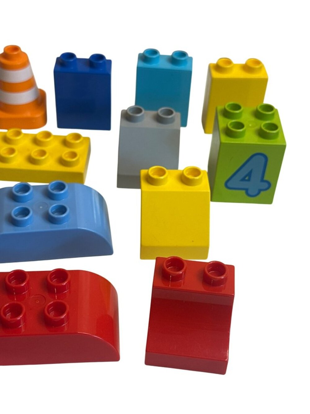 LEGO Duplo Lot of Flat Bricks Slopes Traffic Cone 1x2 Cylinder Flowers Etc. Bulk - Picture 5 of 6